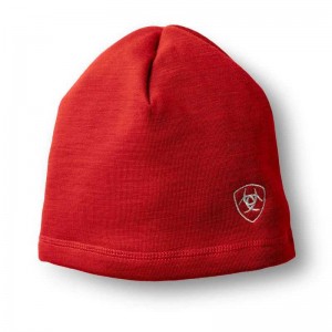 Ariat AriatTEK Merino Beanie Red | 652OUMGFQ