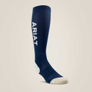 Ariat AriatTEK Performance Socks Navy / Brown | 724BRIAYW