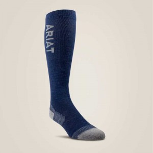 Ariat AriatTEK Thaw Merino Socks Navy / Grey | 296KHGDIC