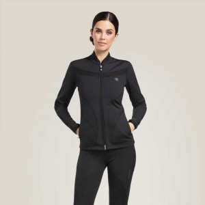 Ariat Ascent Full Zip Sweatshirt Black | 147FVPMRU