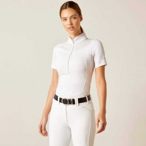 Ariat Ascent Show Shirt White | 508QUNRBC