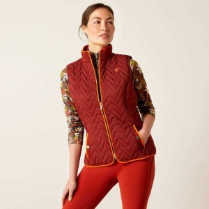 Ariat Ashley Insulated Vest Dark Red | 730WGPZJR