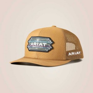 Ariat Aztec Logo Patch Cap Beige / Khaki | 480TVSLJP