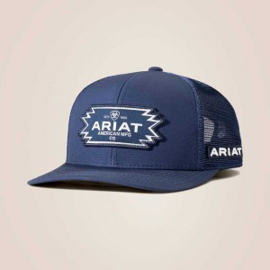 Ariat Aztec Logo Patch Cap Blue | 586JVCUME