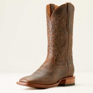 Ariat Bench Made Bassett Cowboy Boot Brown | 418WUQJSK