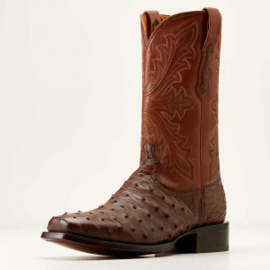 Ariat Bench Made Stilwell Western Boot Bourbon Full Quill Ostrich | 237QFLGXO