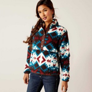 Ariat Berber Snap Front Sweatshirt Plainsview Print | 615DNQTAZ