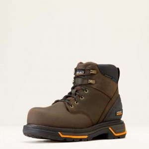 Ariat Big Rig 6' Waterproof Composite Toe Work Boot Coffee | 025TZUIMA