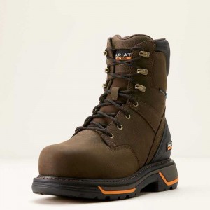 Ariat Big Rig 8' Waterproof Composite Toe Work Boot Coffee | 205IGXSYR