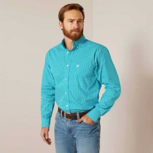 Ariat Blaine Fitted Shirt Turquoise | 674IJMBCP