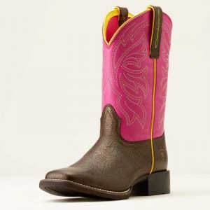 Ariat Buckley Western Boot Brown / Pink | 798UAGMZJ