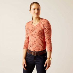 Ariat Burnt Brick Bit T-Shirt Dark Red | 805AYEUOZ