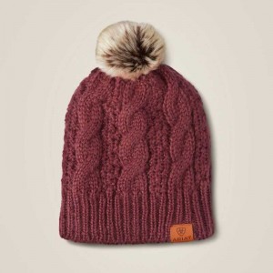 Ariat Cable Beanie Burgundy | 908LRWTZN