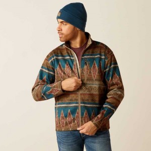 Ariat Caldwell Full Zip Sweater Brown | 139YQPKBF