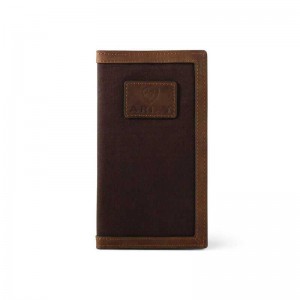 Ariat Canvas Logo Rodeo Wallet Brown | 082CLBQNO