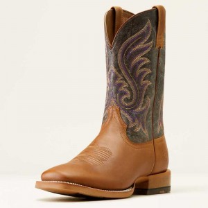 Ariat Cattle Call Cowboy Boot Brown / Purple | 165NXFLZC