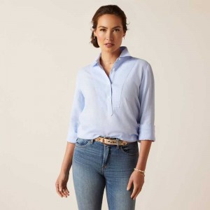 Ariat Cazadero Blouse Blue | 430UXAKGL