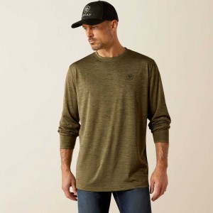 Ariat Charger Camo Slice T-Shirt Olive | 780YGZTAH