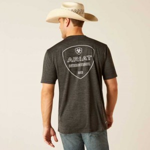 Ariat Charger Crestline T-Shirt Grey | 845EAIQPM