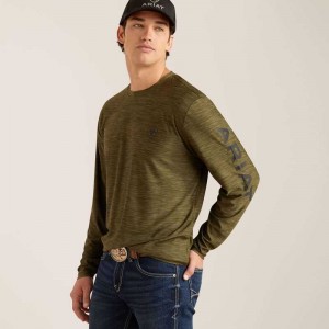 Ariat Charger Logo T-Shirt Olive | 216HCTAVL