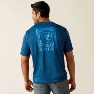 Ariat Charger SW Shield T-Shirt Navy | 483KYFHLV