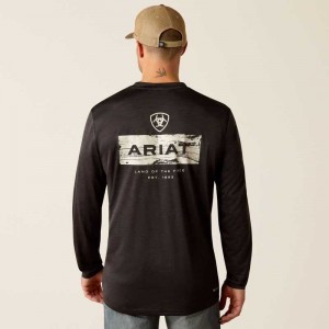 Ariat Charger Stacks T-Shirt Black | 798BXEOTV