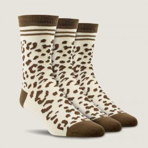 Ariat Charm Crew Socks Leopard Camo | 164HSBJKX