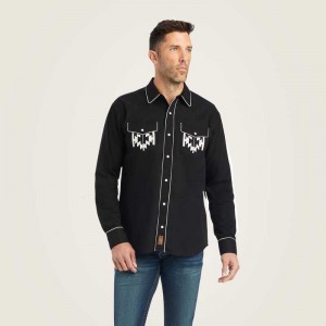 Ariat Chimayo Retro Snap Shirt Black | 678KVLUEB