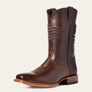 Ariat Circuit Patriot Square Toe Western Boot Brown | 592EQAXUI