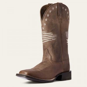 Ariat Circuit Patriot Western Boot Brown | 467DAOQTP