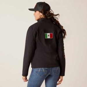 Ariat Classic Team Softshell MEXICO Jacket Black | 640XQCPOG