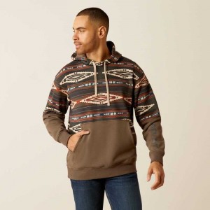 Ariat Color Block Hoodie Brindle | 176YFSWBT