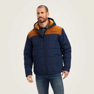 Ariat Crius Hooded Insulated Jacket Navy | 326JDMVIR