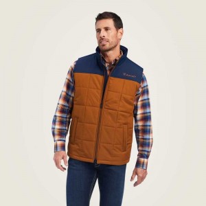 Ariat Crius Insulated Vest Brown / Navy | 605NIPCJZ