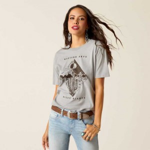 Ariat Day and Night T-Shirt Grey | 386QVKODM