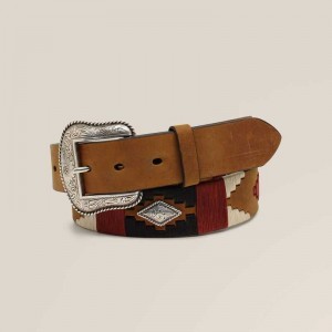 Ariat Diamond Embroidery Belt Brown | 874CBFQMN