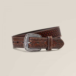 Ariat Diamond Plate Embroidery Brown | 708PDCVJB