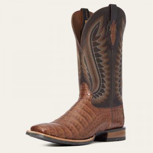 Ariat Double Down Western Boot Caramel Caiman Belly | 514JCETXN