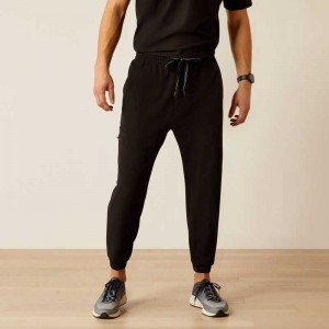 Ariat Drew Cargo Stretch Jogger Scrub Pant Black | 437QIHDAV