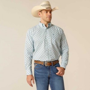 Ariat Eamon Classic Fit Shirt Blue | 591NMPZFT