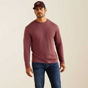 Ariat Elevated V2 T-Shirt Burgundy | 954OJYKTV