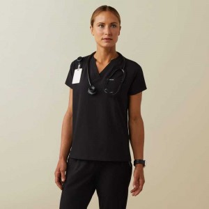 Ariat Eliza Fashion Scrub Top Black | 972NDFRLW