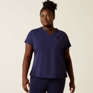 Ariat Eliza Fashion Scrub Top Navy | 795KFZURT