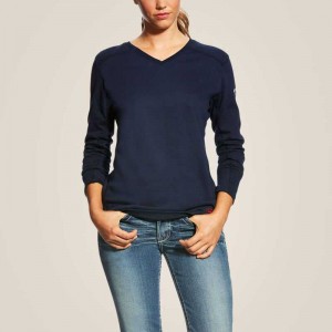 Ariat FR AC Crew Top Navy | 806VINKWE