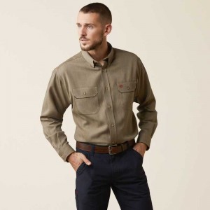 Ariat FR Air Inherent Work Shirt Khaki | 603OVQINL