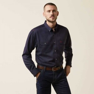 Ariat FR Air Inherent Work Shirt Navy | 860BUTCVR