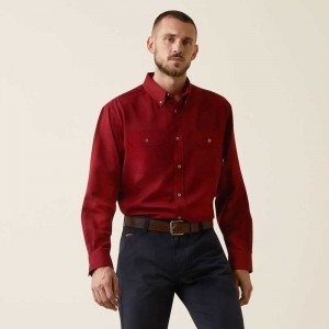 Ariat FR Air Inherent Work Shirt Red | 245OMVFNY