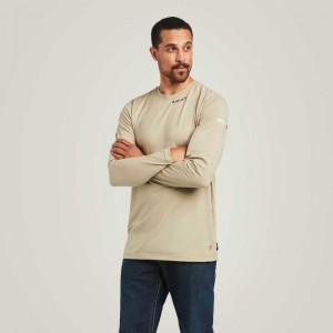 Ariat FR Baselayer T-Shirt Khaki | 630JRVHYS