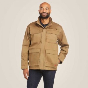 Ariat FR Canvas Stretch Jacket Khaki | 716OFYGHU