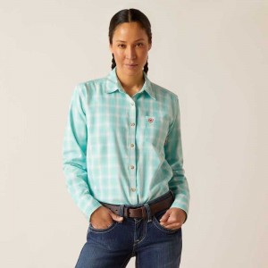 Ariat FR Catalina Work Shirt Blue | 139FPGXRA